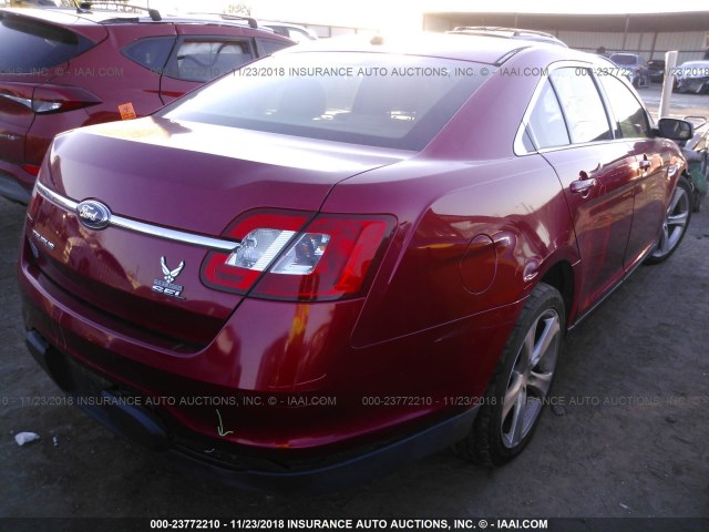 1FAHP2EW4CG130209 - 2012 FORD TAURUS SEL MAROON photo 4