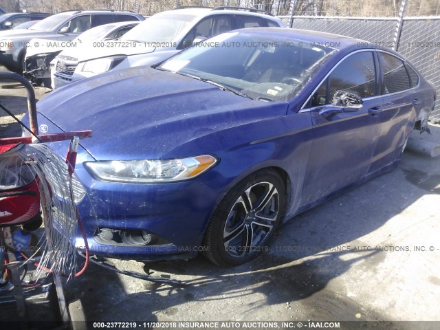 3FA6P0HD7ER346329 - 2014 FORD FUSION SE Light Blue photo 2