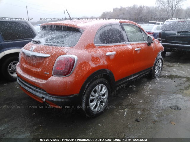 ZFBCFYBT8GP384065 - 2016 FIAT 500X EASY ORANGE photo 4