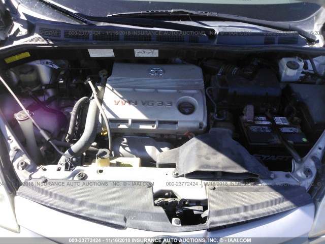 5TDZA23C46S578016 - 2006 TOYOTA SIENNA CE/LE SILVER photo 10