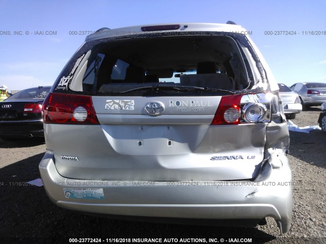 5TDZA23C46S578016 - 2006 TOYOTA SIENNA CE/LE SILVER photo 6