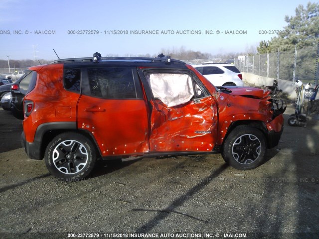 ZACCJBCT6FPB78624 - 2015 JEEP RENEGADE TRAILHAWK ORANGE photo 6