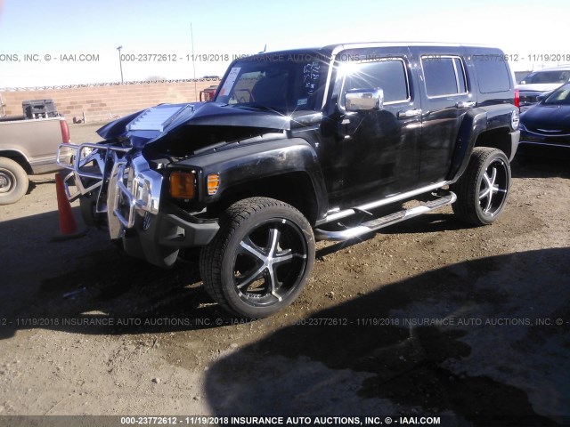 5GTDN13E778190805 - 2007 HUMMER H3 BLACK photo 2