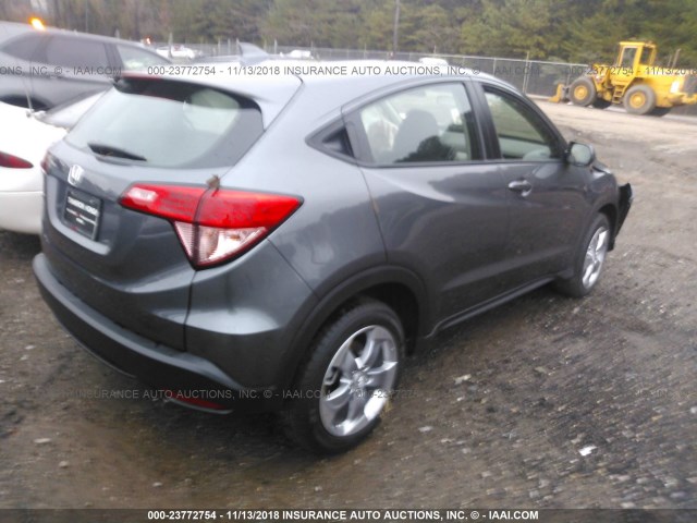 3CZRU5H30JG701975 - 2018 HONDA HR-V LX GRAY photo 4