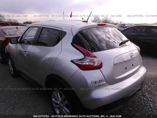 JN8AF5MR2FT503954 - 2015 NISSAN JUKE S/SV/SL/NISMO SILVER photo 3