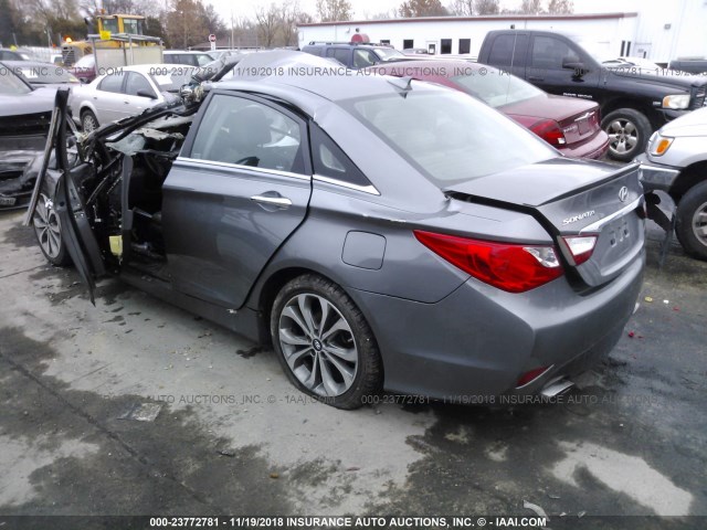 5NPEC4AC1EH861971 - 2014 HYUNDAI SONATA SE/LIMITED GRAY photo 3