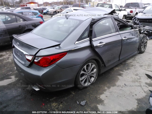 5NPEC4AC1EH861971 - 2014 HYUNDAI SONATA SE/LIMITED GRAY photo 4