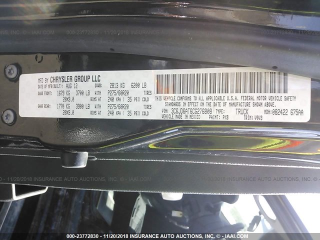 3C6JD6AT6CG276808 - 2012 DODGE RAM 1500 ST BLACK photo 9