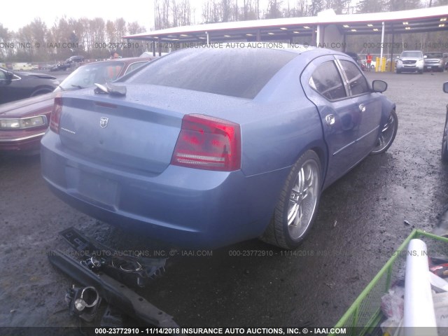 2B3KA43R77H756861 - 2007 DODGE CHARGER SE/SXT BLUE photo 4