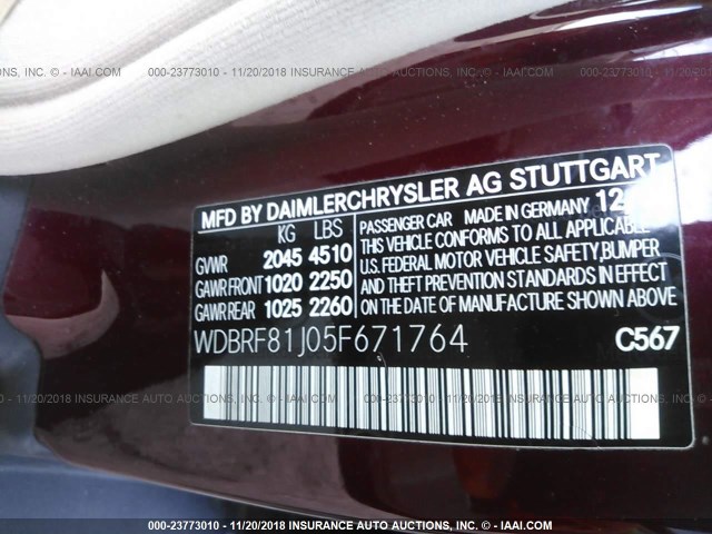 WDBRF81J05F671764 - 2005 MERCEDES-BENZ C 240 4MATIC RED photo 9