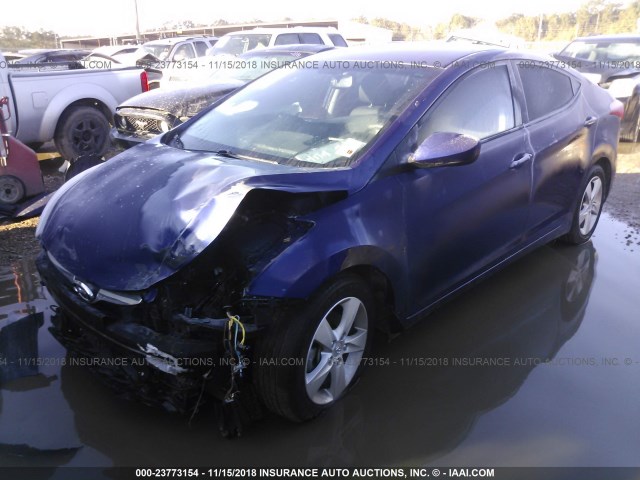 5NPDH4AE6DH196580 - 2013 HYUNDAI ELANTRA GLS/LIMITED BLUE photo 2