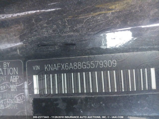 KNAFX6A88G5579309 - 2016 KIA FORTE EX BLACK photo 9