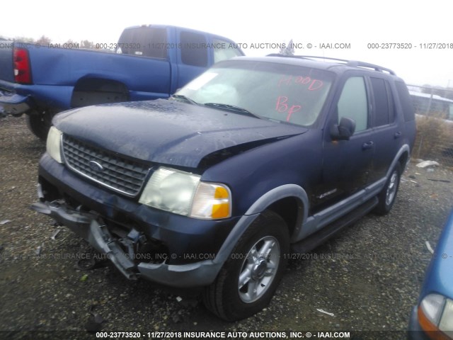 1FMDU73K92ZC82046 - 2002 FORD EXPLORER XLT BLUE photo 2