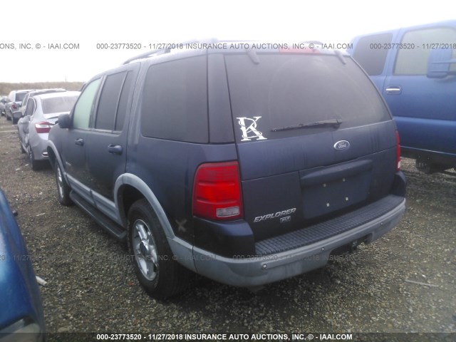 1FMDU73K92ZC82046 - 2002 FORD EXPLORER XLT BLUE photo 3