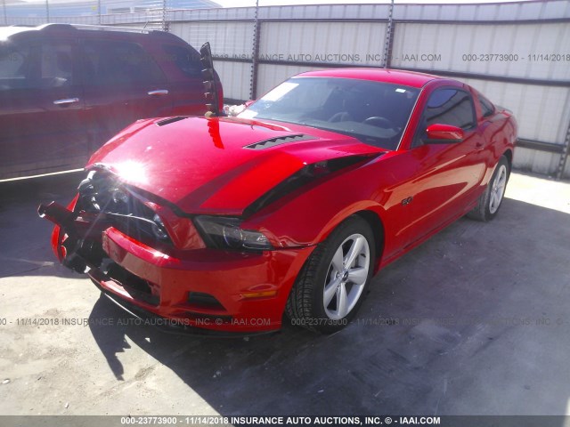 1ZVBP8CF8E5252332 - 2014 FORD MUSTANG GT RED photo 2