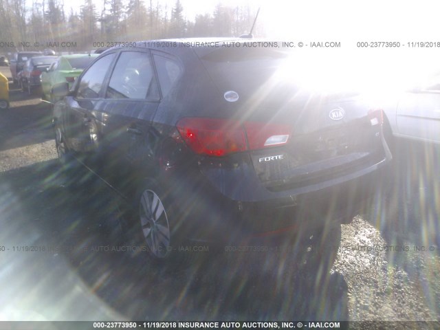 KNAFU5A22D5687175 - 2013 KIA FORTE EX BLACK photo 3