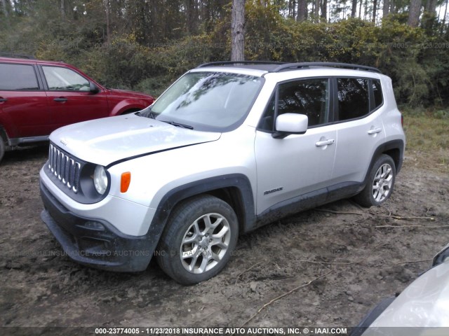 ZACCJABT2GPD71964 - 2016 JEEP RENEGADE LATITUDE SILVER photo 2