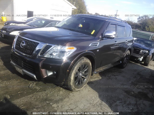 JN8AY2NF2H9300575 - 2017 NISSAN ARMADA PLATINUM BROWN photo 2