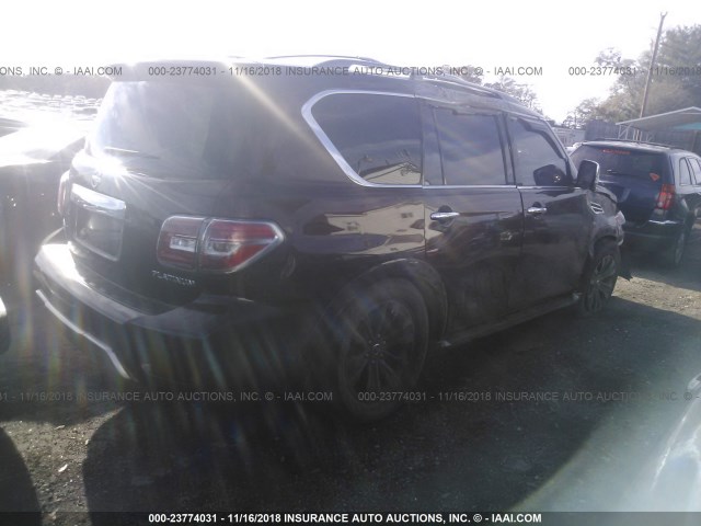 JN8AY2NF2H9300575 - 2017 NISSAN ARMADA PLATINUM BROWN photo 4