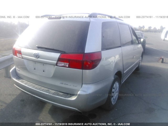 5TDZA23C64S165785 - 2004 TOYOTA SIENNA CE/LE SILVER photo 4