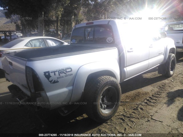 3TMLU42N08M014653 - 2008 TOYOTA TACOMA DOUBLE CAB 银色 照片 4
