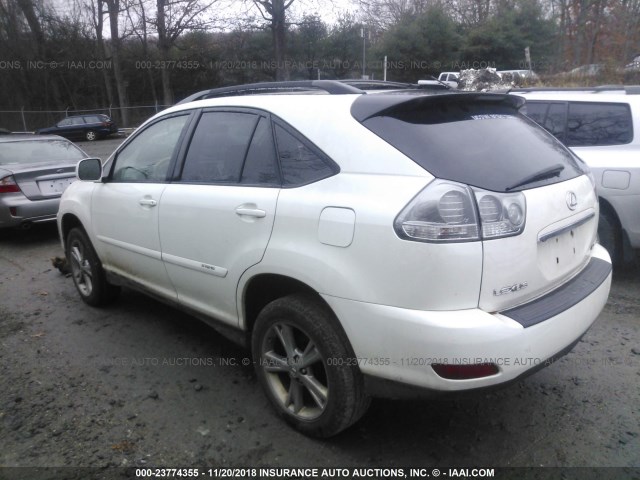 JTJHW31U372016581 - 2007 LEXUS RX 400H WHITE photo 3