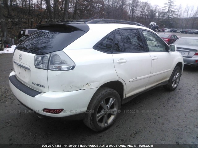 JTJHW31U372016581 - 2007 LEXUS RX 400H WHITE photo 4