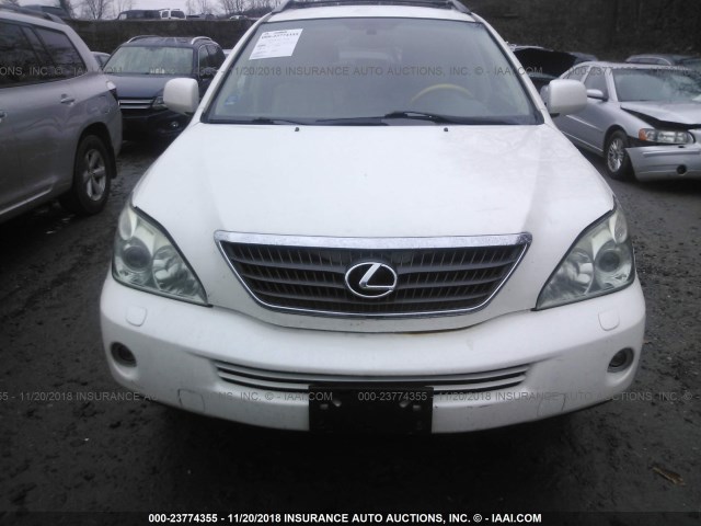 JTJHW31U372016581 - 2007 LEXUS RX 400H WHITE photo 6