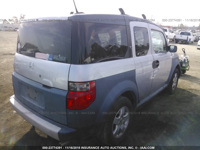 5J6YH28625L003420 - 2005 HONDA ELEMENT EX SILVER photo 4