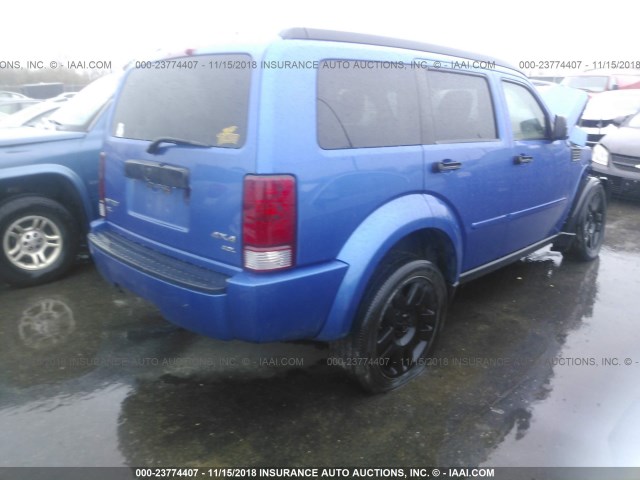 1D8GU58627W626585 - 2007 DODGE NITRO R/T BLUE photo 4