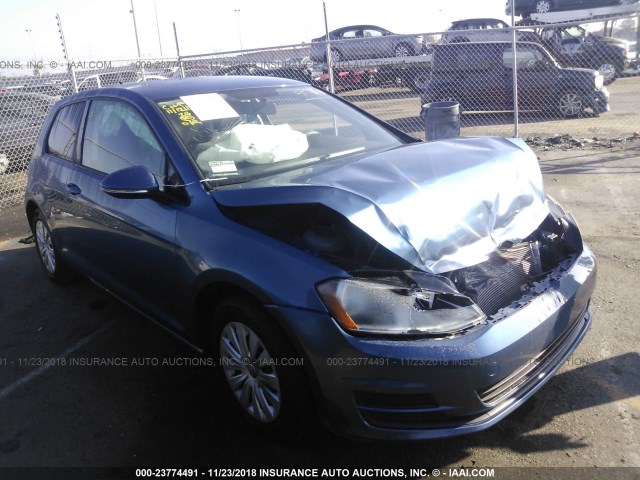 3VW817AU3FM020448 - 2015 VOLKSWAGEN GOLF BLUE photo 1