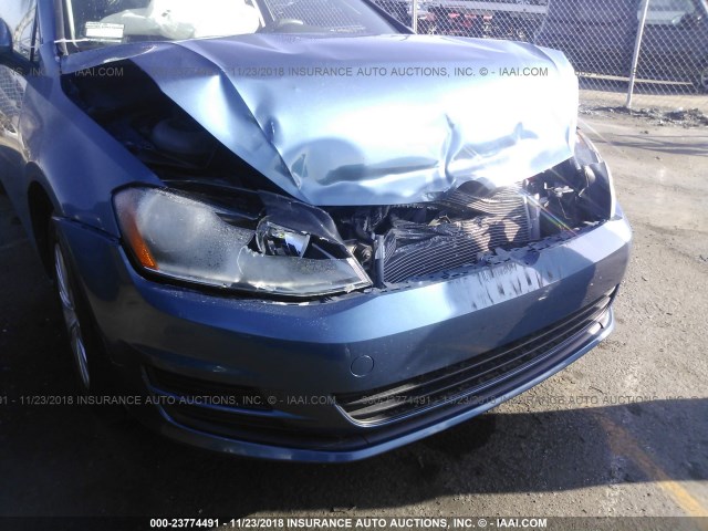 3VW817AU3FM020448 - 2015 VOLKSWAGEN GOLF BLUE photo 6