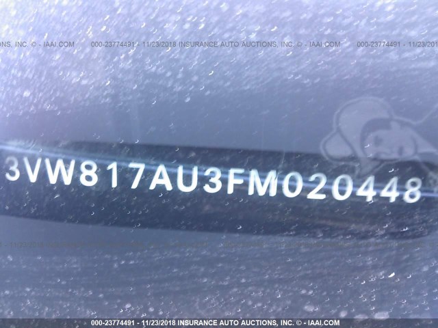 3VW817AU3FM020448 - 2015 VOLKSWAGEN GOLF BLUE photo 9