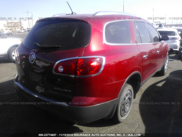 5GAKRCED0CJ347940 - 2012 BUICK ENCLAVE RED photo 4