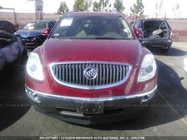 5GAKRCED0CJ347940 - 2012 BUICK ENCLAVE RED photo 6