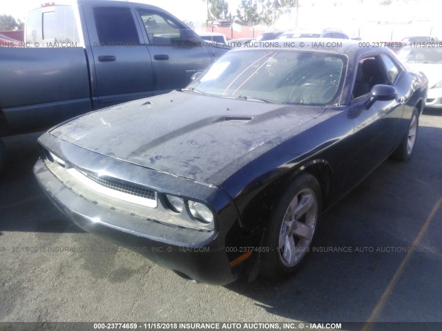 2C3CDYAG5CH127830 - 2012 DODGE CHALLENGER SXT BLACK photo 2