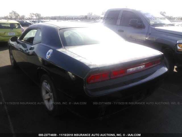 2C3CDYAG5CH127830 - 2012 DODGE CHALLENGER SXT BLACK photo 3