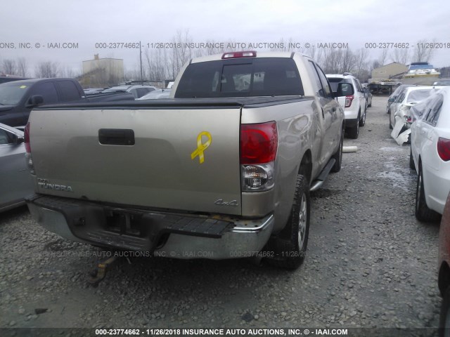 5TFBV54167X007143 - 2007 TOYOTA TUNDRA DOUBLE CAB SR5 GOLD photo 4