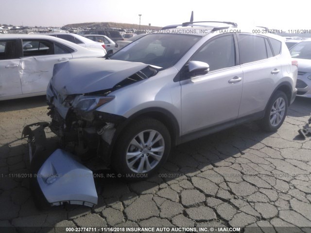 2T3DFREV1DW121792 - 2013 TOYOTA RAV4 LIMITED SILVER photo 2