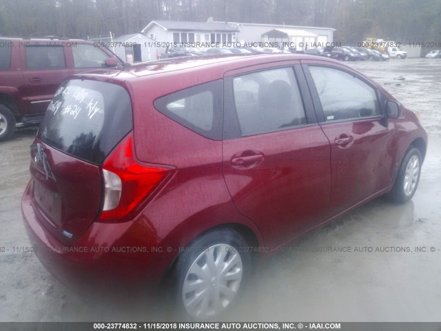 3N1CE2CPXEL374843 - 2014 NISSAN VERSA NOTE S/S PLUS/SV/SL RED photo 4