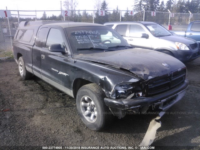 1B7GL22X0YS714903 - 2000 DODGE DAKOTA BLACK photo 1