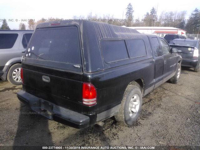 1B7GL22X0YS714903 - 2000 DODGE DAKOTA BLACK photo 4