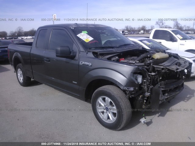 1FTEX1CP0FKD41380 - 2015 FORD F150 SUPER CAB GRAY photo 1