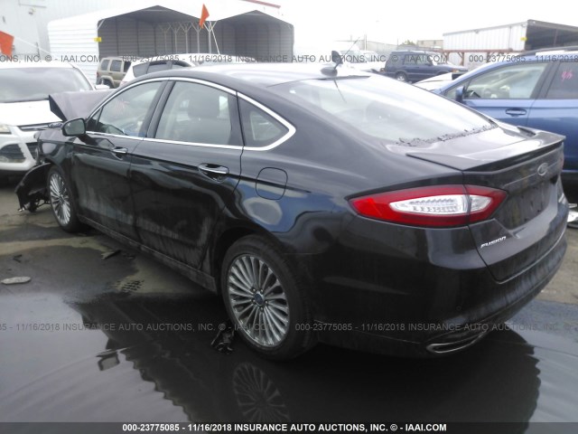 3FA6P0K90ER330929 - 2014 FORD FUSION TITANIUM BLACK photo 3