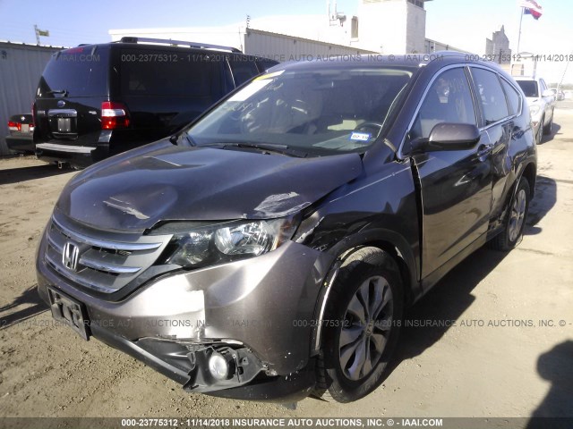 2HKRM3H78EH531214 - 2014 HONDA CR-V EXL GRAY photo 2