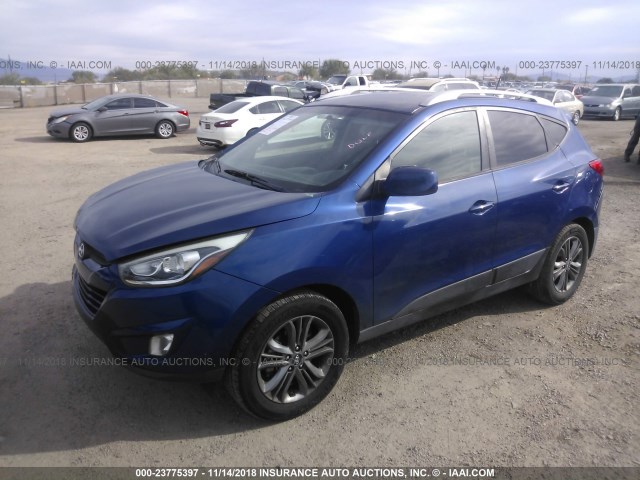 KM8JU3AG0FU973057 - 2015 HYUNDAI TUCSON LIMITED/SE BLUE photo 2