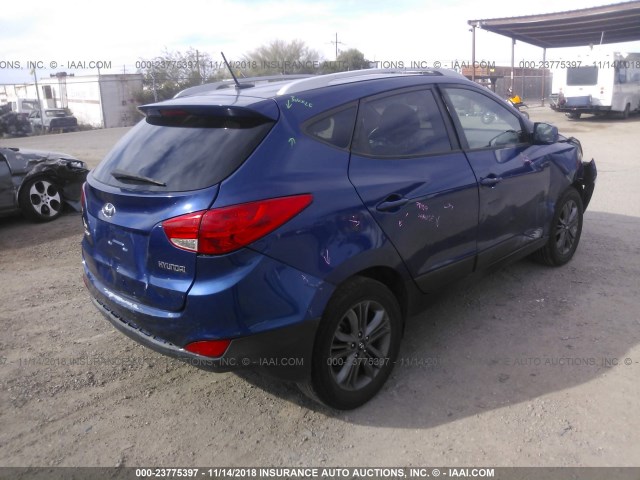 KM8JU3AG0FU973057 - 2015 HYUNDAI TUCSON LIMITED/SE BLUE photo 4