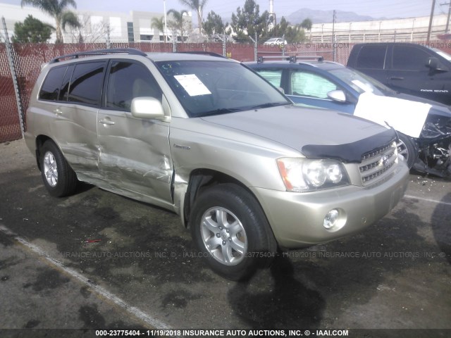 JTEHF21A720090122 - 2002 TOYOTA HIGHLANDER LIMITED TAN photo 1