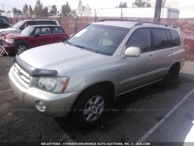 JTEHF21A720090122 - 2002 TOYOTA HIGHLANDER LIMITED TAN photo 2