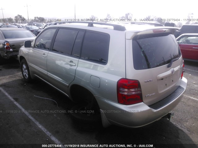 JTEHF21A720090122 - 2002 TOYOTA HIGHLANDER LIMITED TAN photo 3